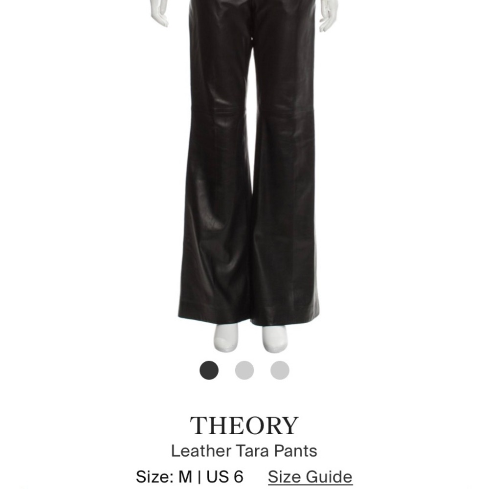 Theory brown leather pants - Picture 4 of 9